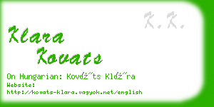 klara kovats business card